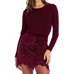 NEW ALLISON NEW YORK rita knit top in oxblood